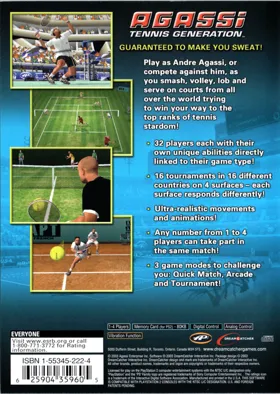 Agassi Tennis Generation box cover back